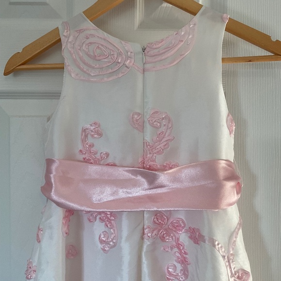 Flower Girl, Party, Princess, Halloween Dress Size 8 White Pink Floral Sash - Picture 9 of 16